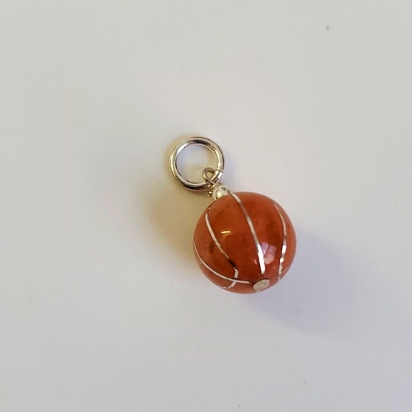 Sterling Silver 925 Basketball Pendant